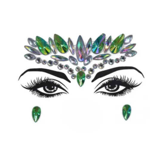 Наклейки на обличчя стрази із пластику one size різнобарвний Київ