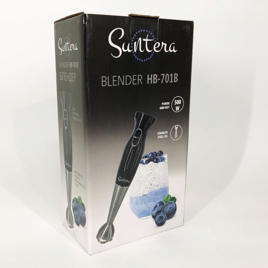 Блендер із подрібнювачем зручний для кухні Suntera HB-701B 500 Вт, Міксер двовінчковий побутовий ZW-38 Львів - фото 4