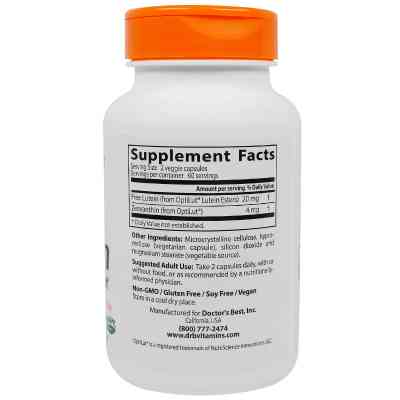 Антиоксидант Doctor's Best Лютеїн 10мг, OptiLut, 120 гелевих капсул (DRB-00143) Вінниця