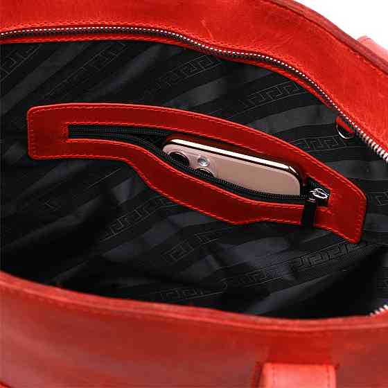 Винтажная яркая кожаная сумка Shvigel 16348 Красный Киев