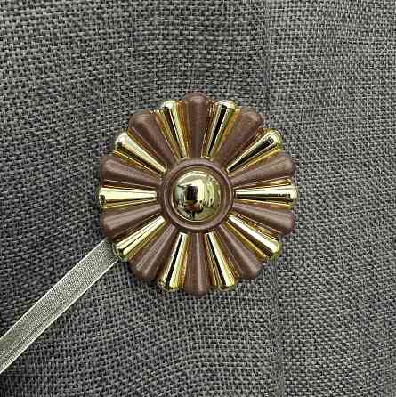 Магніти для штор і гардин Хризантема набір 2 шт Коричневий з золотистим (81-297) Київ