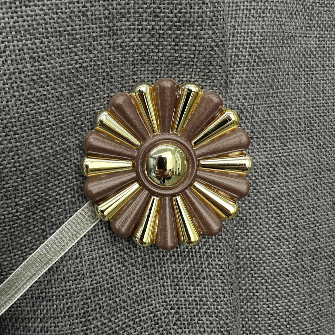 Магниты для штор и гардин Хризантема набор 2 шт Коричневый с золотистым (81-297) Киев - изображение 3