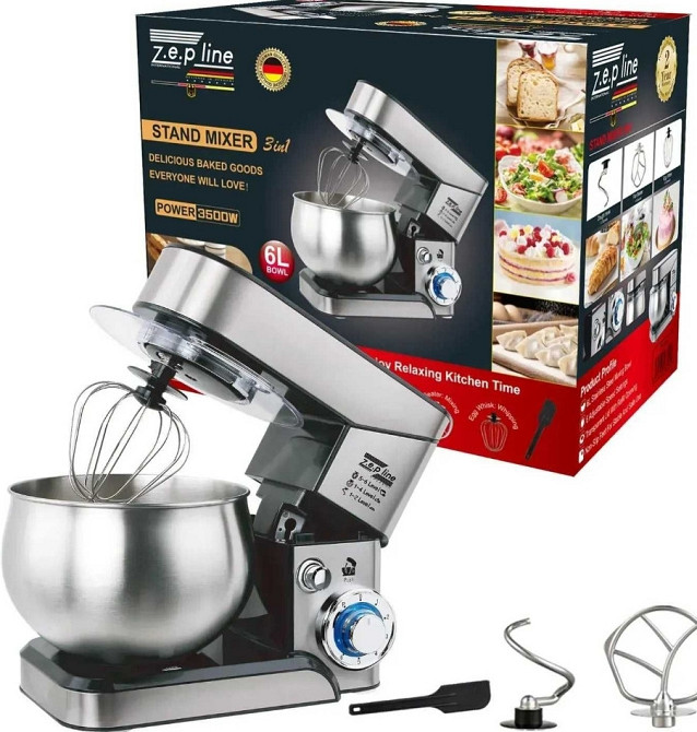 Міксер тістоміс планетарний побутовий комбайн кухонний 3 в 1 3500W. Харків - фото 2