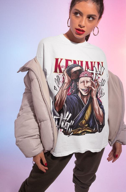 Футболка для хлопчика з аніме принтом Магічна битва оверсайз (зріст від 165 до 180) Чорний AnimeJ0936m Дніпро - фото 2