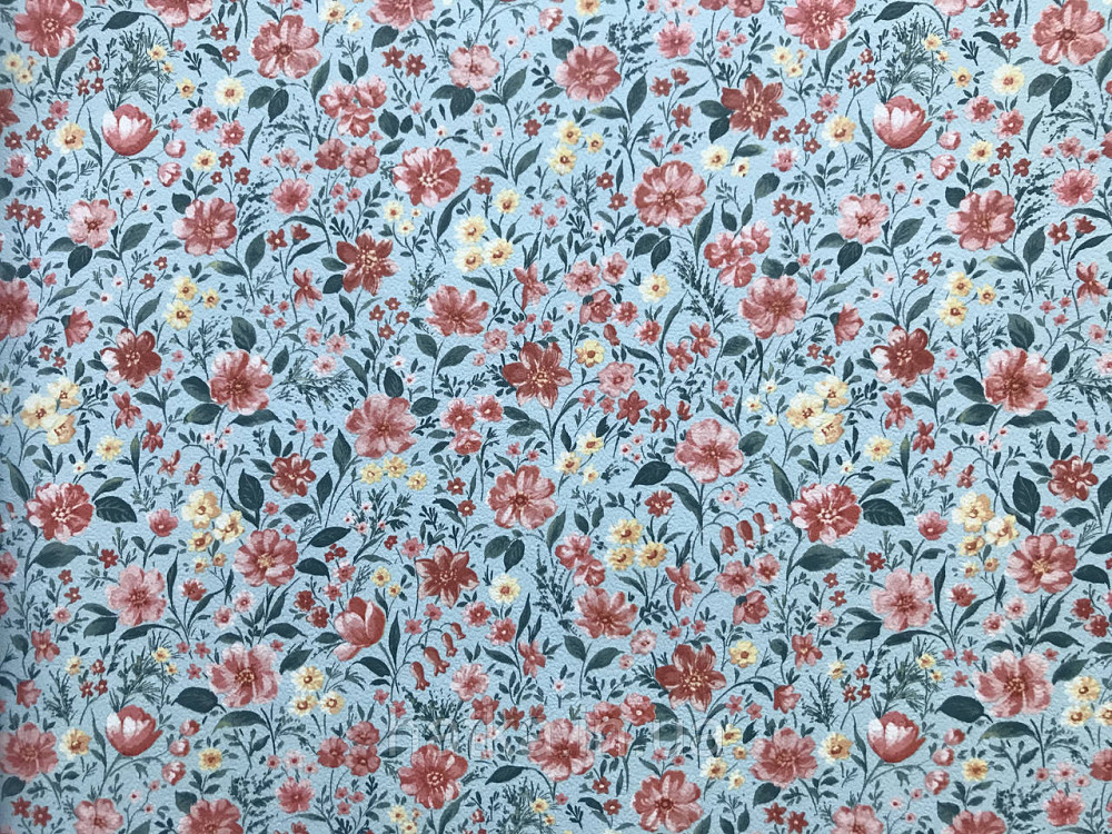 Шпалери вінілові на флізелін 0.53х10.05 Rasch Textil Petite Fleur 5.квіти троянди червоні бордо зелені на бежевому Київ - фото 1