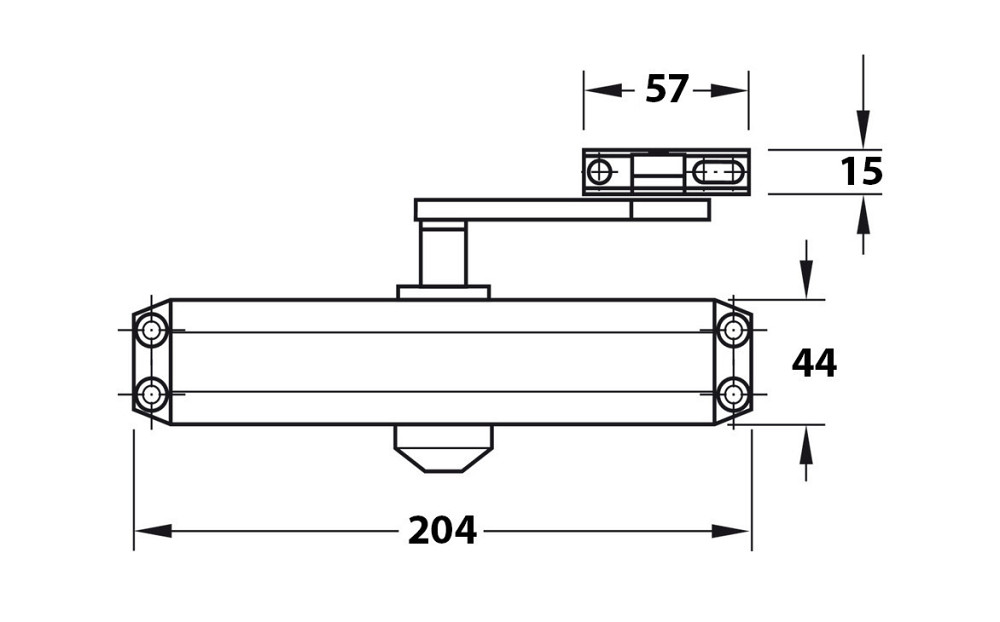 Дотягувач дверей від 45 до 75 кг SEVEN DC-7743HP black (з механізмом фіксації) Київ - фото 14