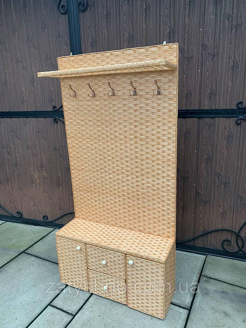 Плетная прихожая с ящиками для обуви светлого цвета Киев - изображение 3