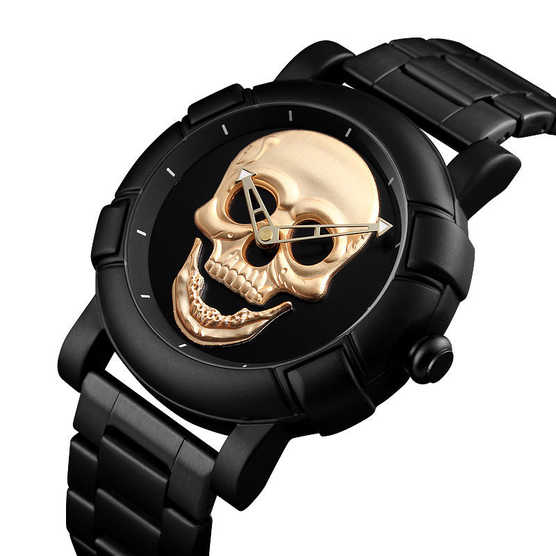 Оригинальные часы Skmei Skull 9178 Black Gold Винница - изображение 1