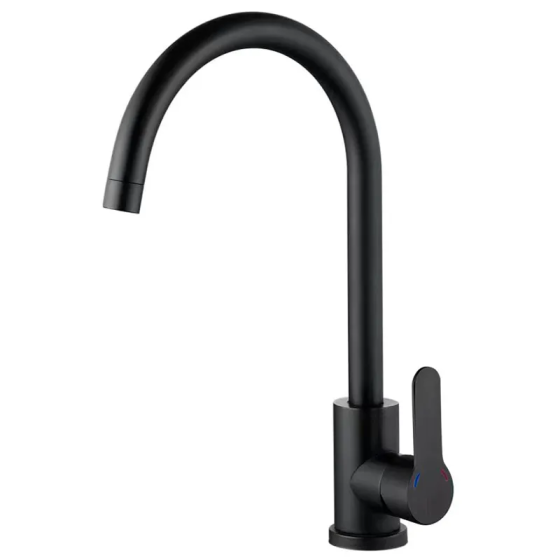 Кухонный смеситель Zerix DAX-011 из нержавеющей стали SUS304 черного цвета (ZX4817) Харьков