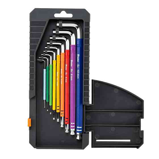 Набір шестигранних ключів з кулястим наконечником HX 1,5- 10 мм 9 шт. різнокольорові / подовжені, DIY-HKB62-EL/BOX Київ