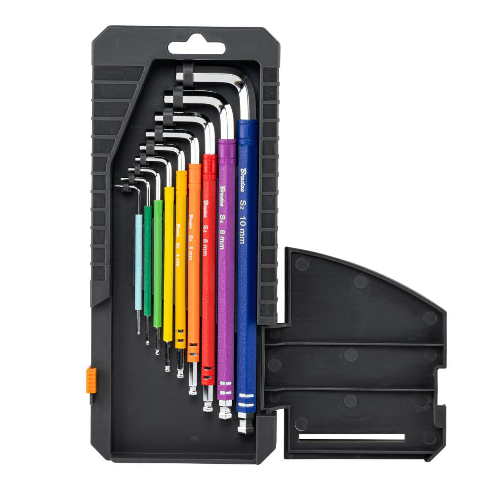 Набір шестигранних ключів з кулястим наконечником HX 1,5- 10 мм 9 шт. різнокольорові / подовжені, DIY-HKB62-EL/BOX Київ - фото 2