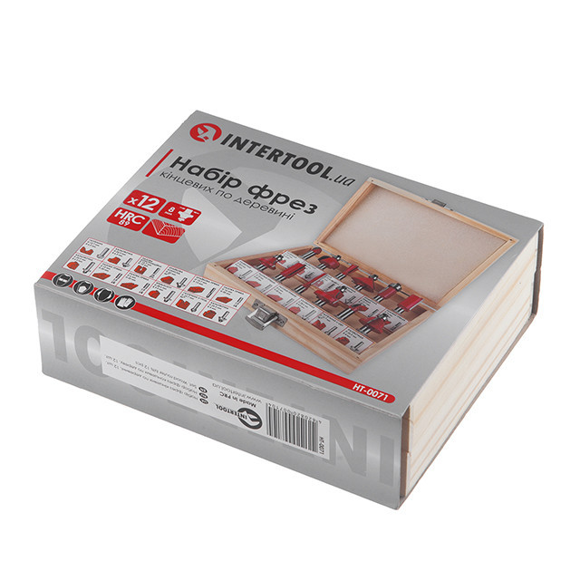 Набір фрез кінцевих по деревині, 12 шт. INTERTOOL HT-0071 Киев - изображение 7