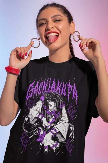 Футболка для хлопчика з аніме принтом Гакхіакута Томе Джапанесе Танкобон оверсайз (зріст від 165 до 180) Чорний AnimeJ0843m Дніпро - фото 3