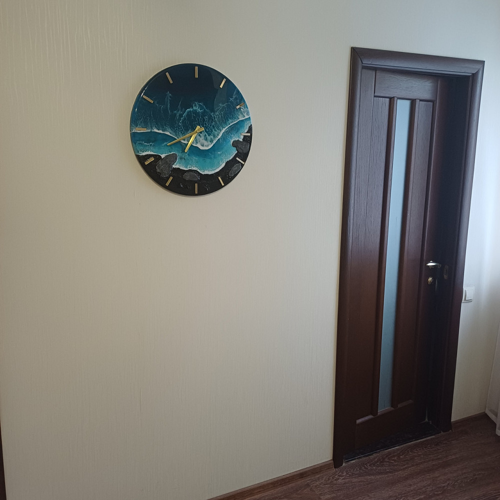 Годинник настінний 50 см з епоксидної смоли ручної роботи Дніпро - фото 9