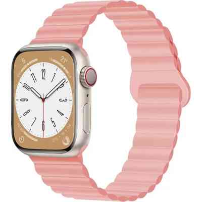 Ремешок для смарт-часов Drobak Silicone Magnetic Link для Apple Watch All Series Ultra 2 49/45/44/42mm Pink sand (898928) Винница