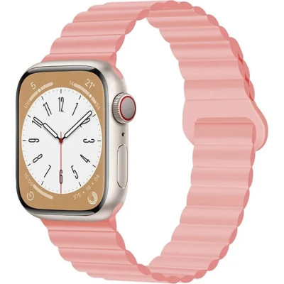 Ремешок для смарт-часов Drobak Silicone Magnetic Link для Apple Watch All Series Ultra 2 49/45/44/42mm Pink sand (898928) Винница - изображение 1