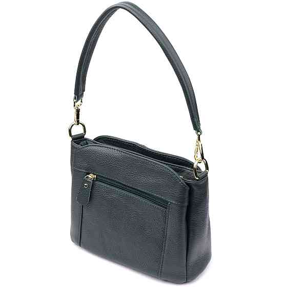 Елегантна шкіряна сумка для жінок з трьома відділеннями Vintage 22977 Зелений Київ