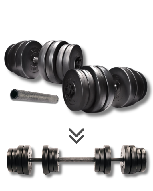 Гантелі Elitum 2х31кг + подовжувач грифа для штанги Київ - фото 1