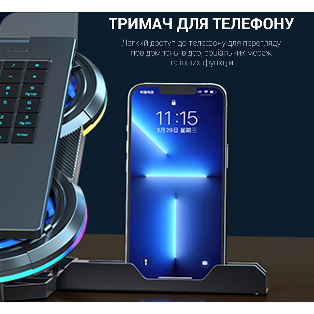 Підставка для ноутбука GamePro CP770 Чорний Харьков - изображение 9