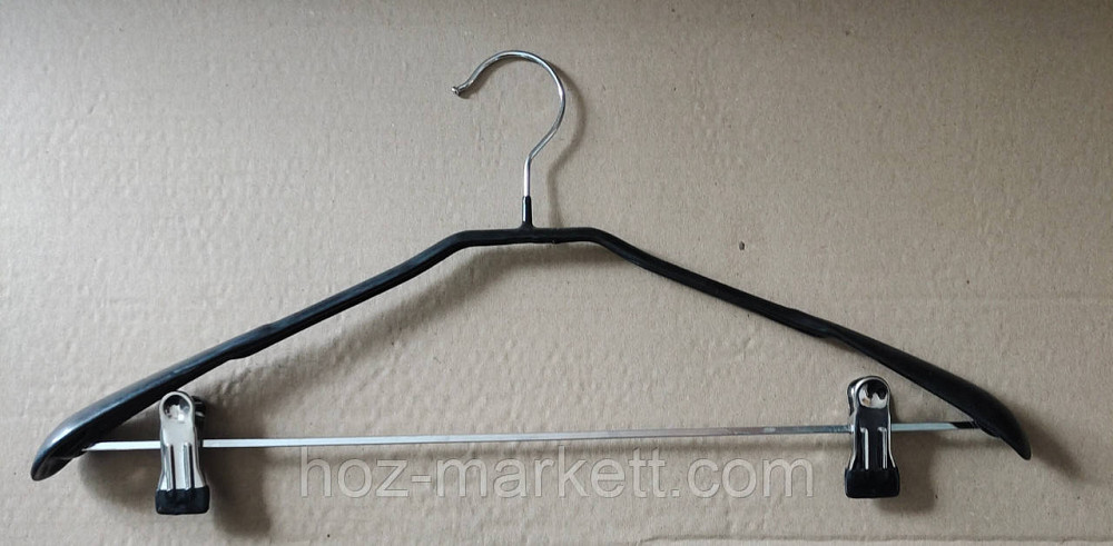 Вішалки плічка, тремпіль металевий у силіконі з хромованим гачком товстий Харків - фото 1