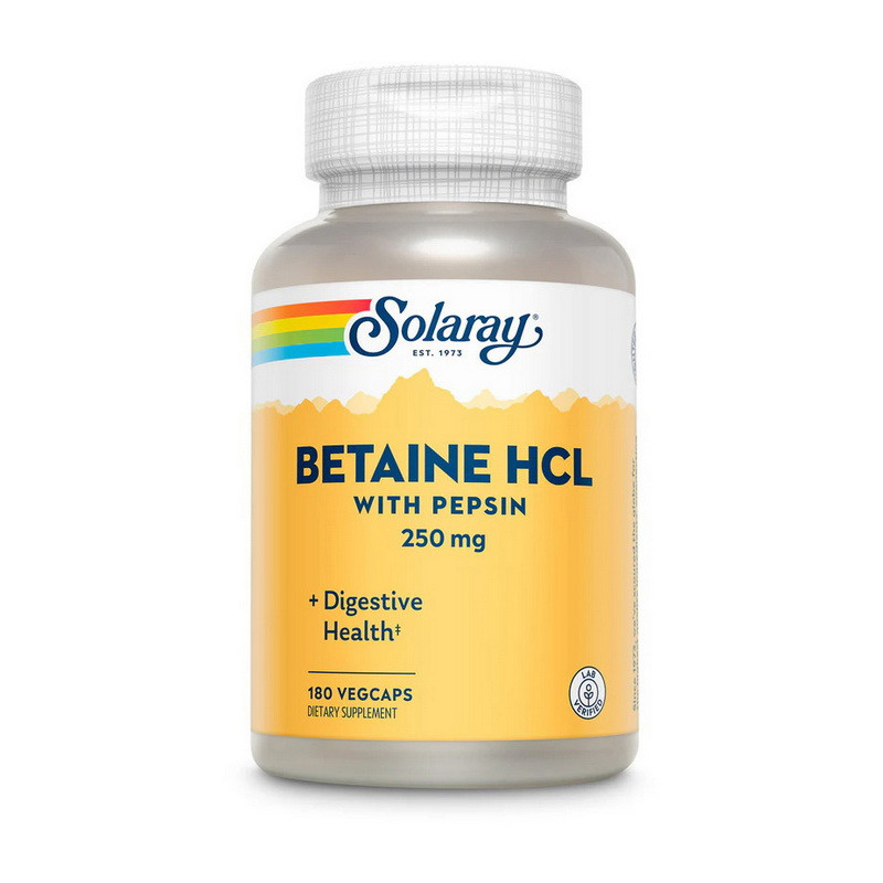 Betaine HCL with pepsin 250 mg (180 veg caps) Луцьк - фото 1