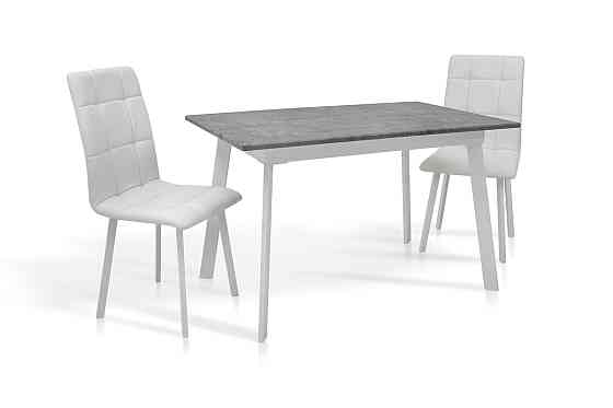 Стіл Етна 120(+40)*75 білий метал/мрамор світл Киев