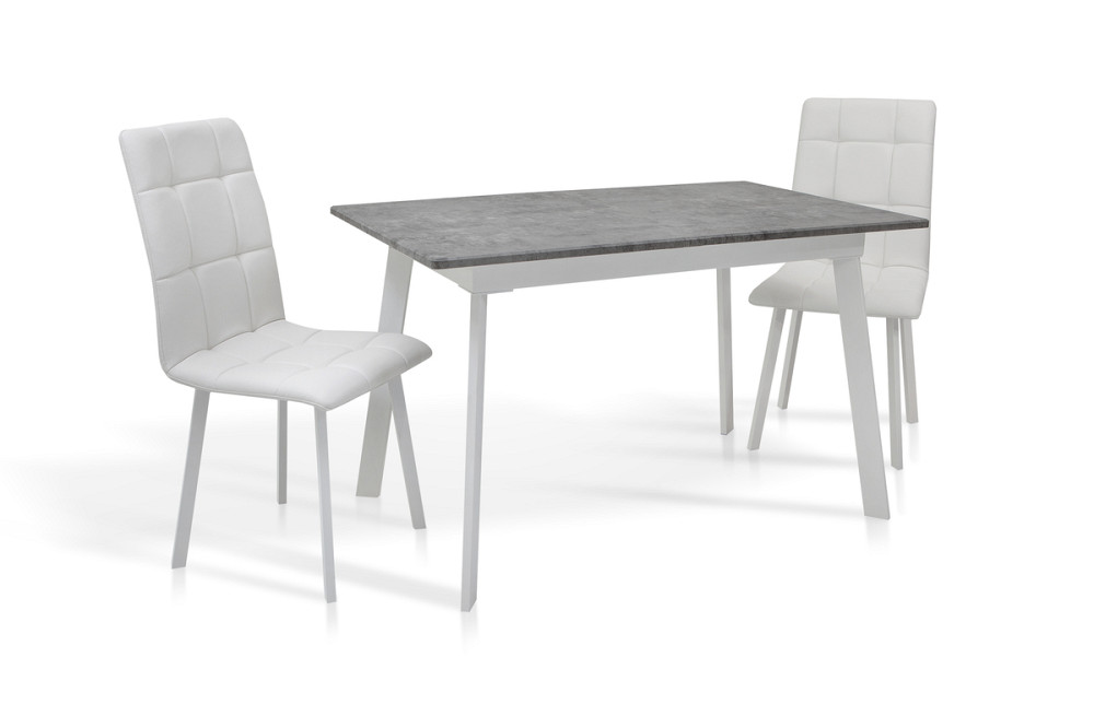 Стіл Етна 120(+40)*75 білий метал/мрамор світл Киев - изображение 2