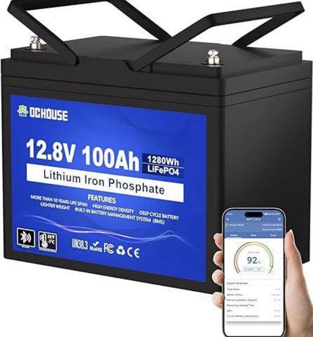 Акумулятор 100A/12 залізофосфат Bluetooth. Харків - фото 4