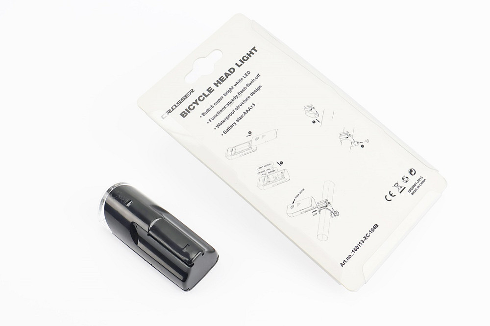 Ліхтар передній 5 діодів, чорний  XC-104B (без батарейок) Київ - фото 2