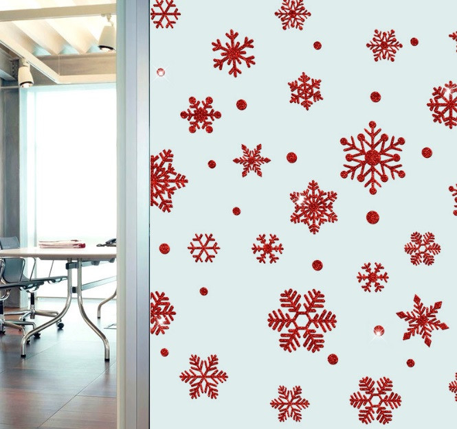 Декоративні наклейки Сніжинки золота набір Київ - фото 2