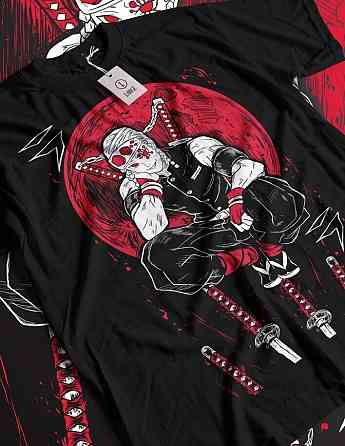 Футболка для мальчика аниме Истребитель демонов оверсайз (рост от 165 до 180 ) Черний AnimeJ0888m Днепр