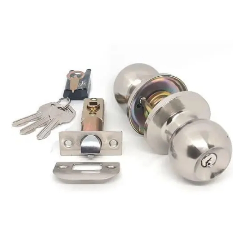 Ручка-кноб дверна D672ET (циліндровий механізм) SS(сатин) KEDR Житомир - фото 1