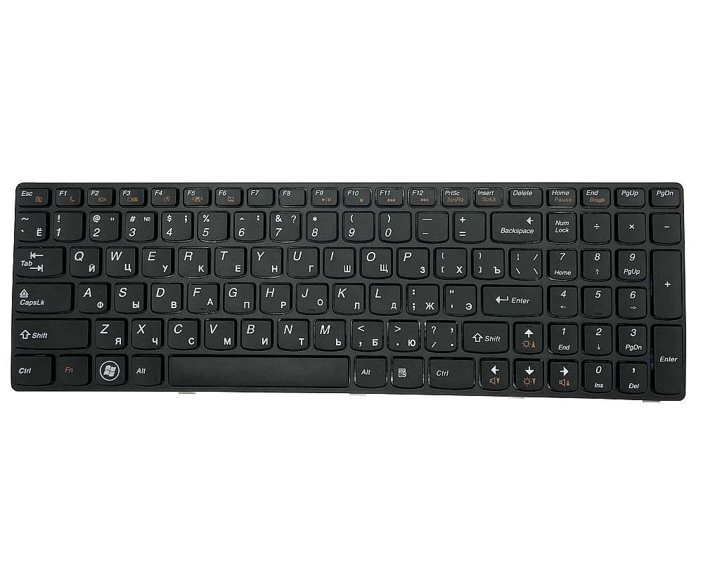 Клавиатура для ноутбука Lenovo IdeaPad (G500, G505, G505A, G510, G700, G710, G500AM, G7), Black, (Black Frame) RU Вінниця - фото 1