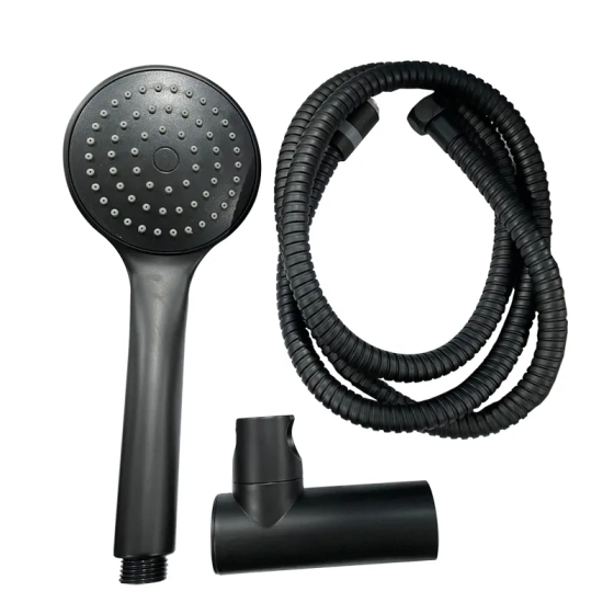 Душевой набор (шланг, лейка, кронштейн) Haiba SET-08 Black (HB3984) Киев