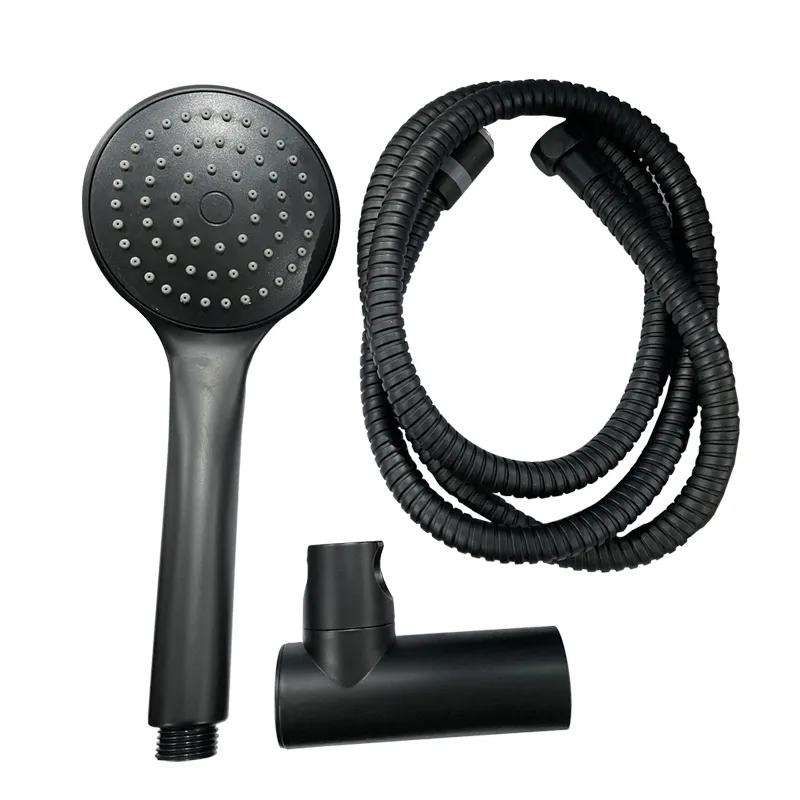 Душовий набір (шланг, лійка, кронштейн) Haiba SET-08 Black (HB3984) Київ - фото 1