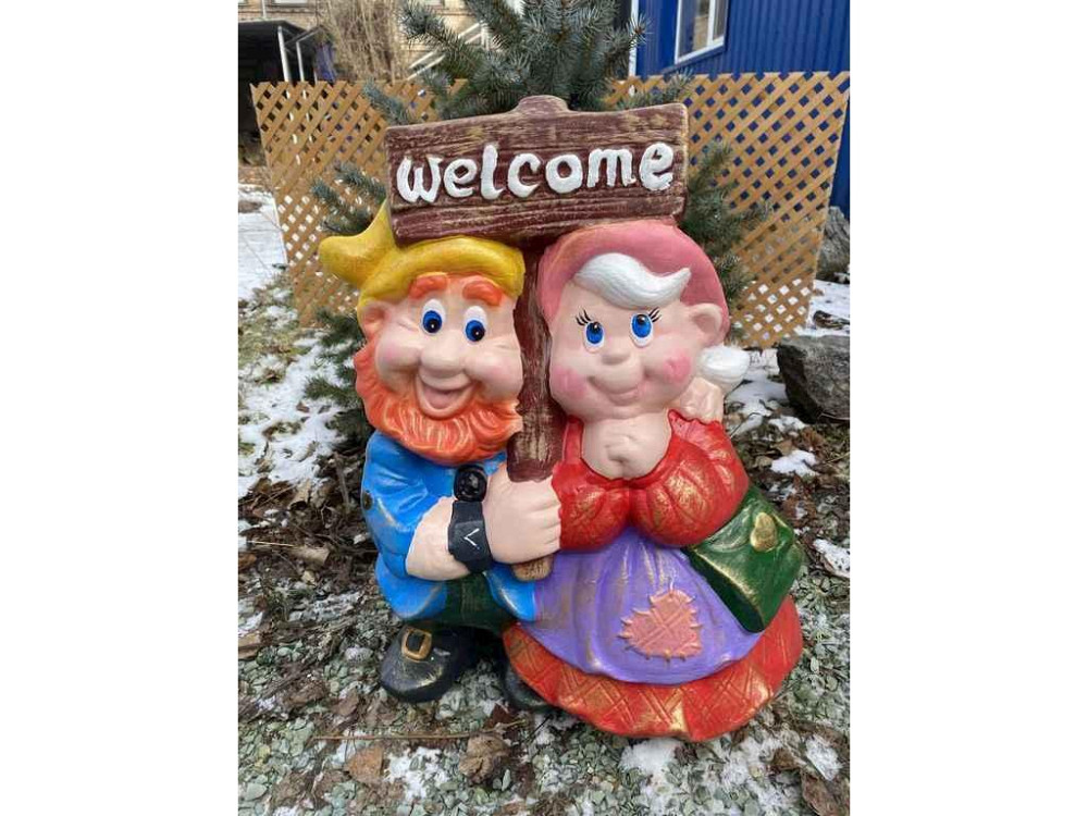 Садова фігурка кераміка 58*38*20см Гноми пара Welcome ТМ KULBAKA Київ - фото 1
