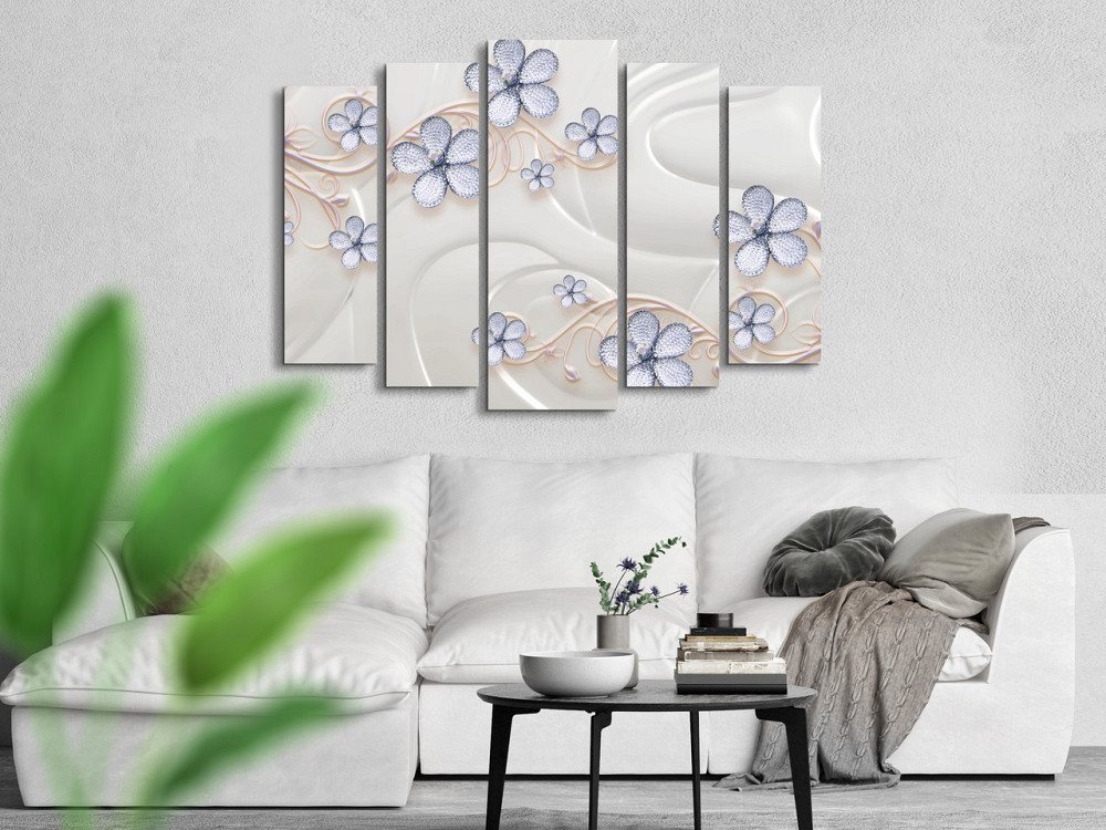 Модульна картина у вітальню / спальню Квіти з коштовностями Art-462_5 ( 80х118см ) Київ - фото 2