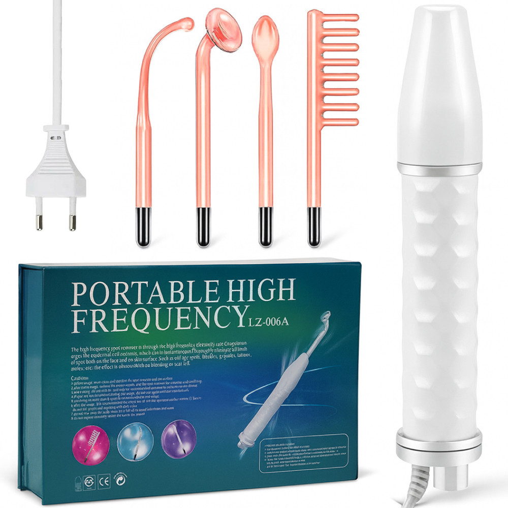 Косметологический дарсонваль + 4 насадки, от сети 220В, LZ 006A / Аппарат по уходу за кожей лица и тела Киев - изображение 1