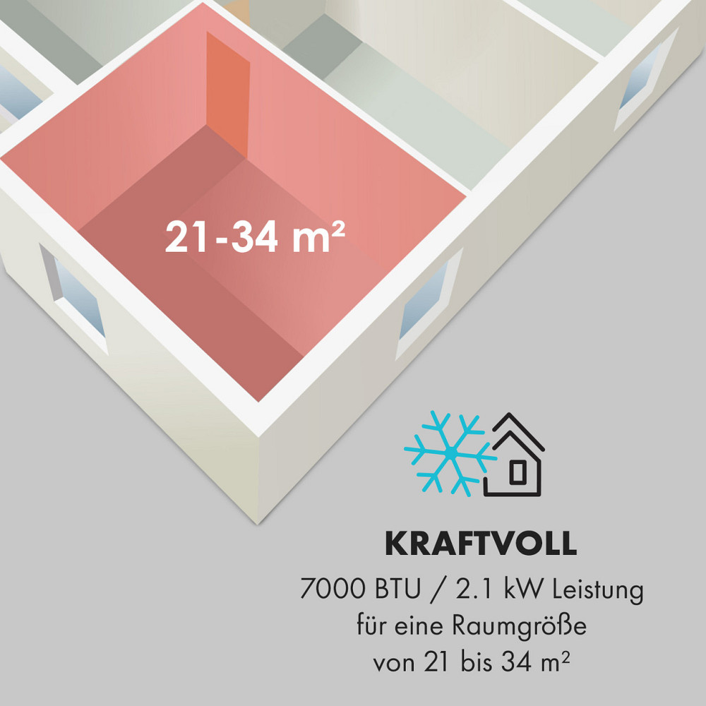 Новий мобільний кондиціонер Breeze 7 7000BTU 2,1 кВт для 34 м2 EEC Мобільний пульт дистанційного керування Рівне - фото 3