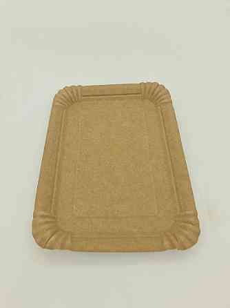 Тарелка бумажная прямоугольная 210*150 мм Крафт   50шт (1 пачка) Харьков