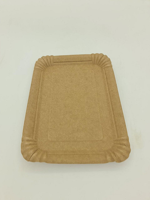 Тарелка бумажная прямоугольная 210*150 мм Крафт   50шт (1 пачка) Харьков - изображение 2