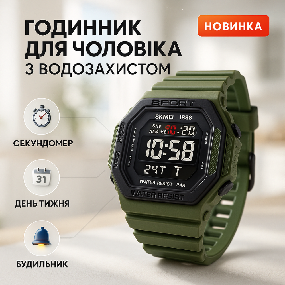 Часы для туризма SKMEI 1988AG, Лучшие военные часы, Часы спортивные спорт Мужские для рыбалки WK-19 Львов - изображение 15