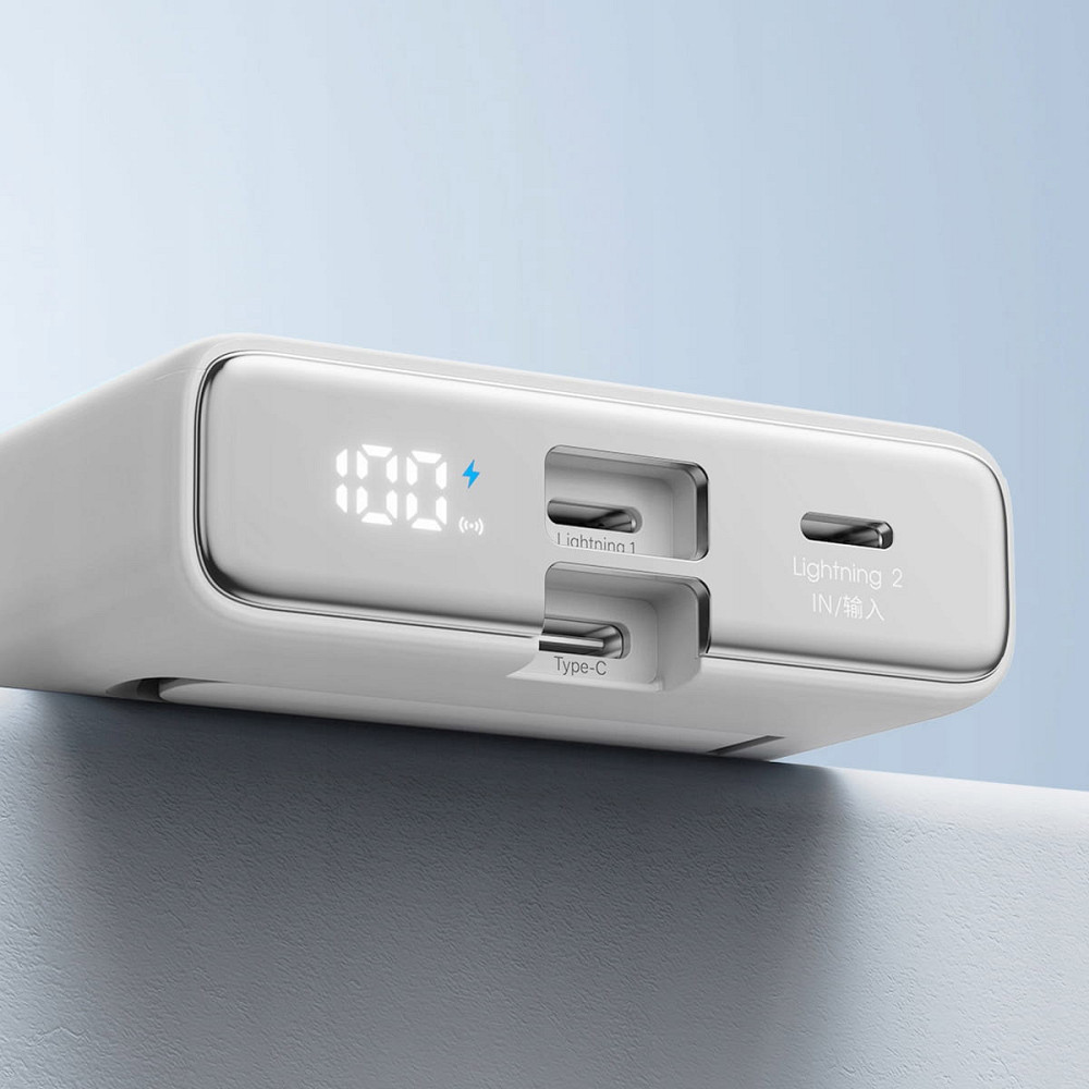 УМБ Joyroom Magnetic Wireless 10000mAh JR-PBM01 20W QC,  USB-C In/Out White Винница - изображение 7