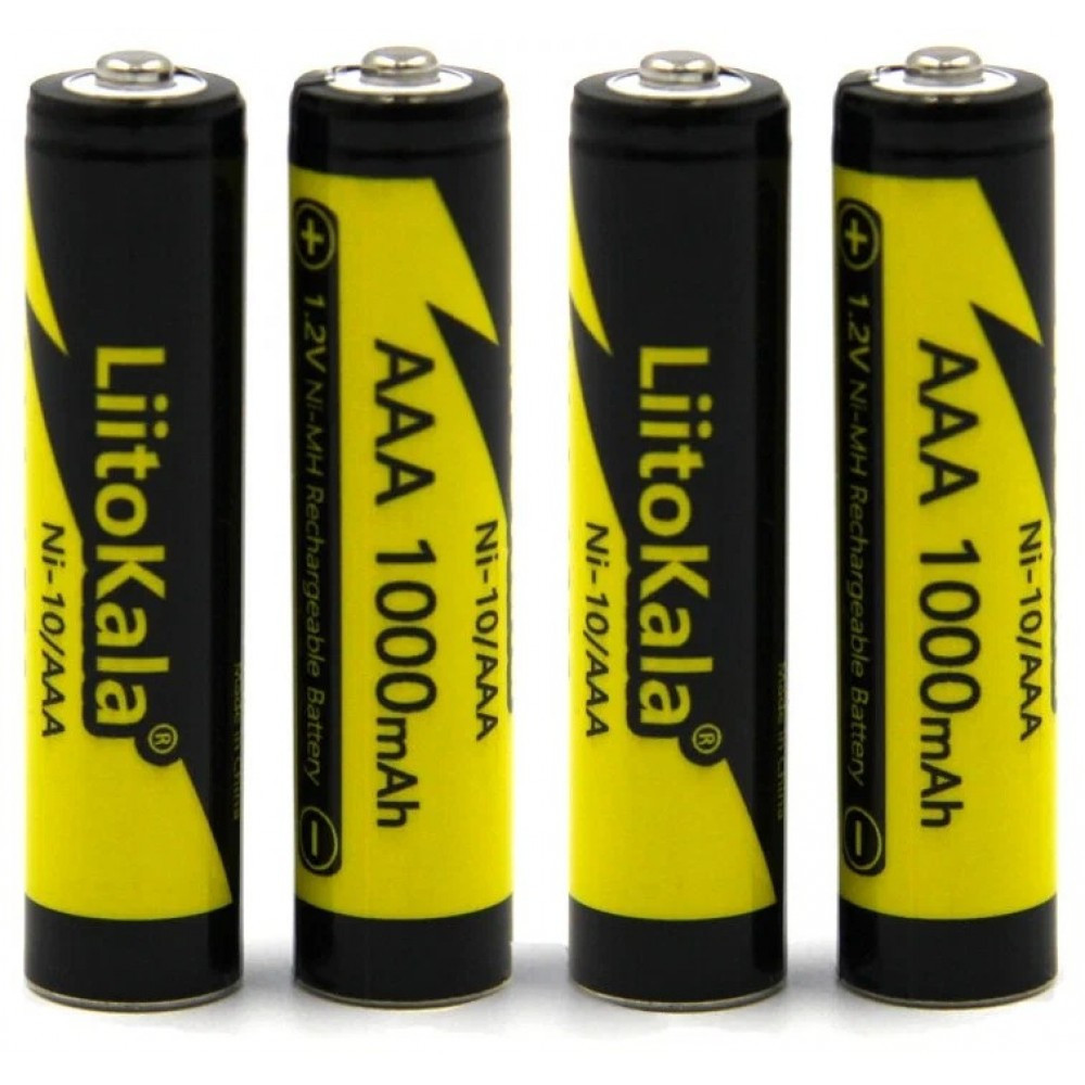 Акумулятор LiitoKala Ni-10/AAA 1.2V 1000mAh (Чорний з жовтим) Київ - фото 9