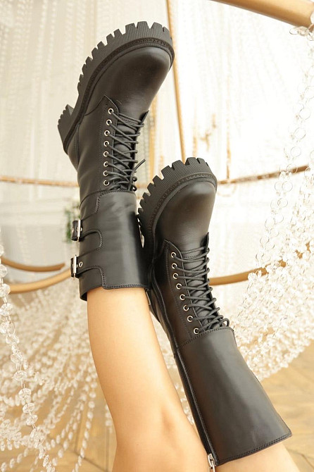 Mioli Черевики жіночі MIOLI чорні шкіра натуральна зимові высота 26 см размер 36 (4897) Коломия - фото 2