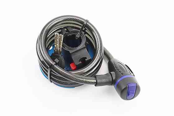 Замок протиугінний тросовий 1500х12мм під ключ, кріплення за трубу сидіння, AGL-507 Київ