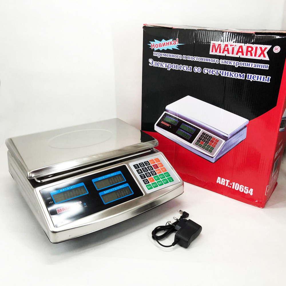 Ваги торгові для ваги Matarix MX-413 до 50 кг, Ваги електронні торгові цифрові настільні до 50 кг AE-56 Львів - фото 20