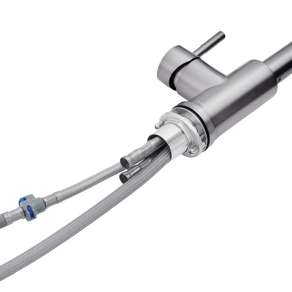 Змішувач для кухні з висувним виливом Kroner KRP Edelstahl Klassisch - PVD03915 графіт Київ - фото 7