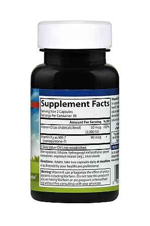 Витамин Д3 и К2 Carlson Vitamin D3 + K2 60 капс Киев