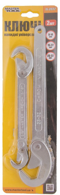 Ключі накидні трубні універсальні MASTERTOOL 9-32 мм набір 2 шт 76-0932 Коломия - фото 4